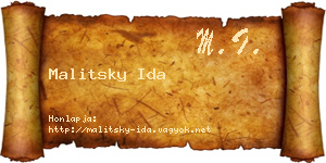 Malitsky Ida névjegykártya